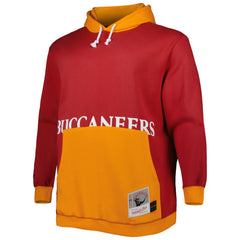 Tampa Bay Buccaneers Big & Tall Big Face Pullover Hoodie - Red/Orange - Mitchell & Ness