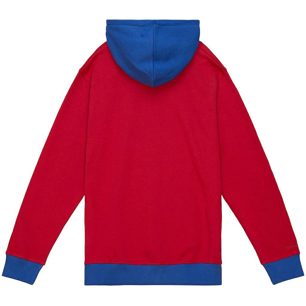 New England Patriots Big & Tall Big Face Pullover Hoodie - Red/Navy - Mitchell & Ness