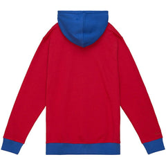 New England Patriots Big & Tall Big Face Pullover Hoodie - Red/Navy - Mitchell & Ness