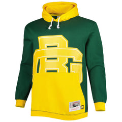 Green Bay Packers Big & Tall Big Face Pullover Hoodie - Green/Gold - Mitchell & Ness