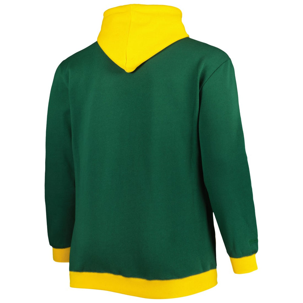 Green Bay Packers Big & Tall Big Face Pullover Hoodie - Green/Gold - Mitchell & Ness