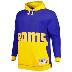 Los Angeles Rams Big & Tall Big Face Pullover Hoodie - Royal/Gold - Mitchell & Ness