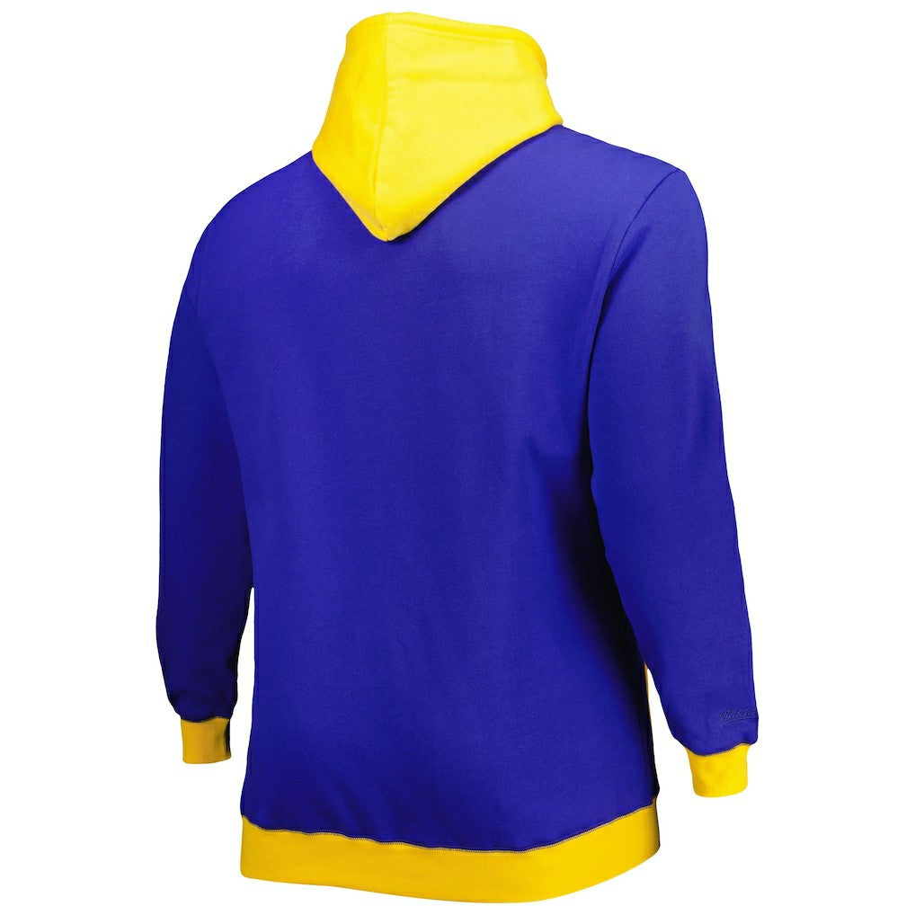 Los Angeles Rams Big & Tall Big Face Pullover Hoodie - Royal/Gold - Mitchell & Ness