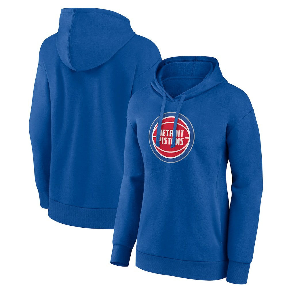 Detroit Pistons Women's Team Primary Logo Pullover Hoodie Blue