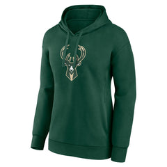 Milwaukee Bucks Women's Team Primary Logo Pullover Hoodie Hunter Green