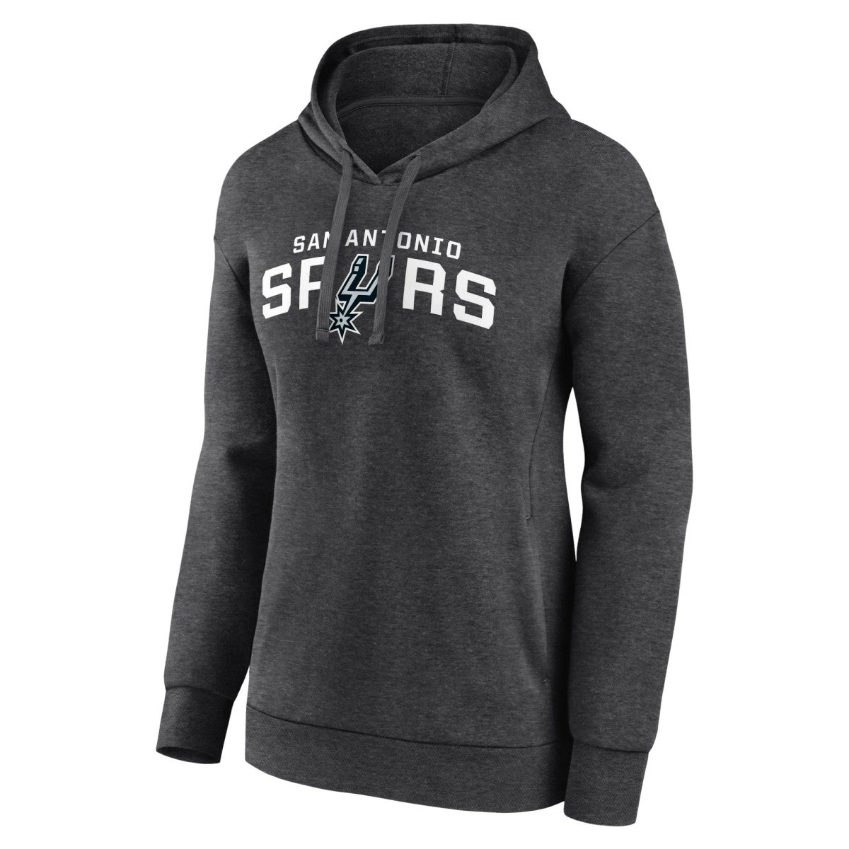 San Antonio Spurs Women's Wordmark Alt Pullover Hoodie Charcoal