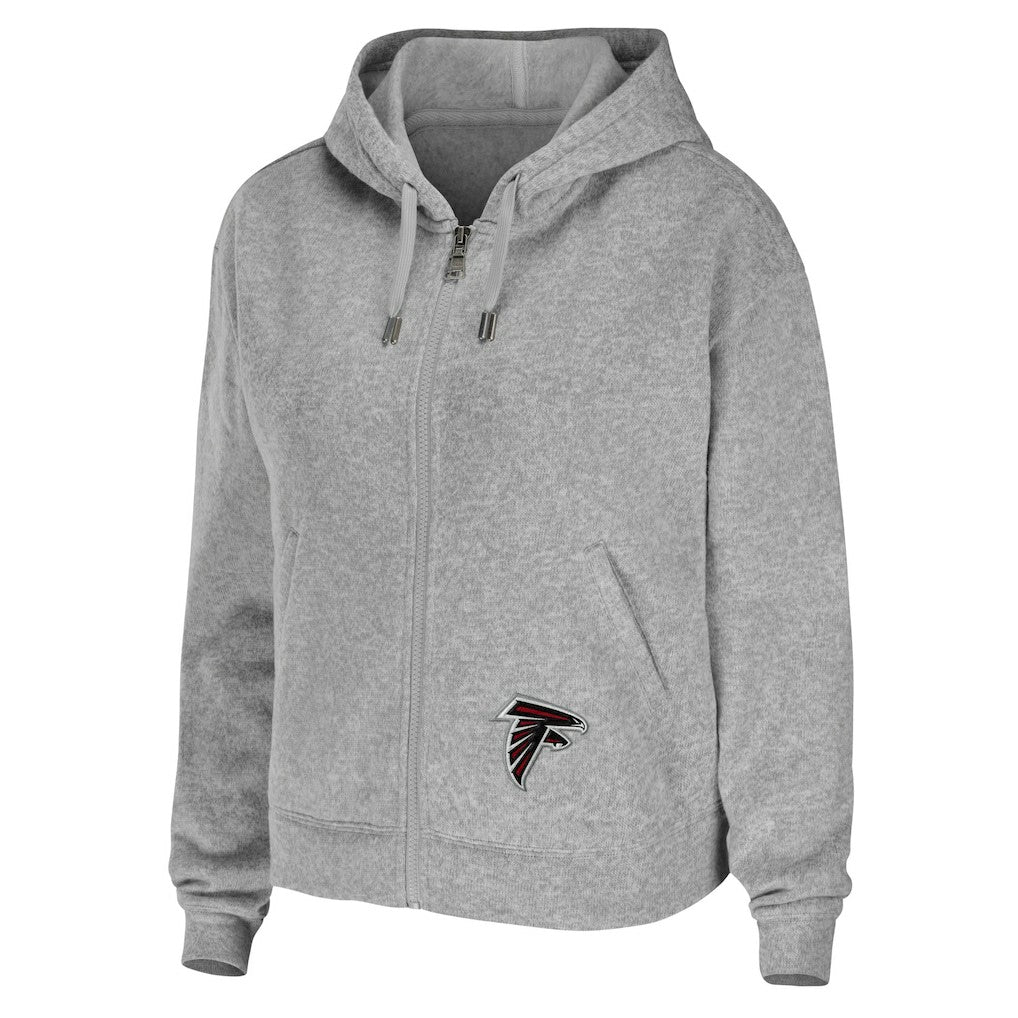 Atlanta Falcons WEAR by Erin Andrews Women's Team Full-Zip Hoodie - Heathered Gray - NFL