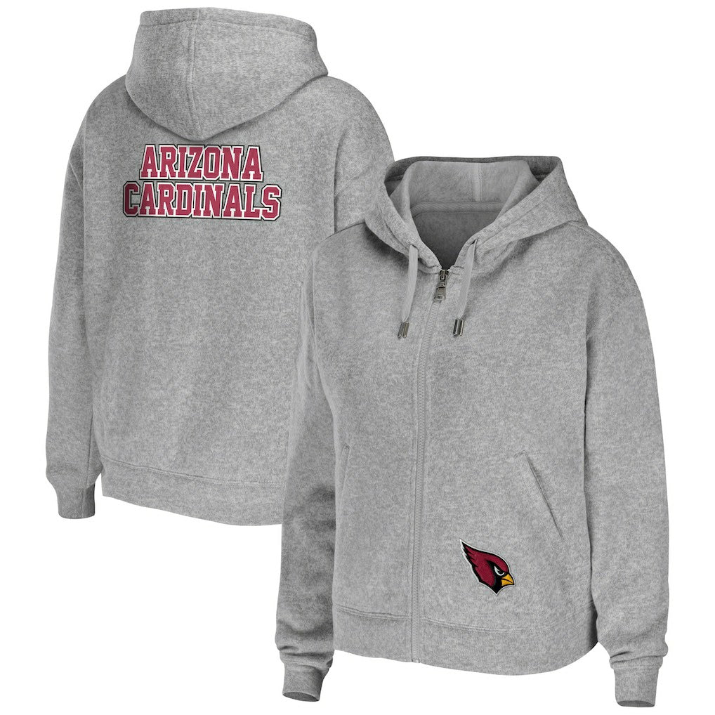 Arizona Cardinals WEAR by Erin Andrews Women's Team Full-Zip Hoodie - Heathered Gray - NFL