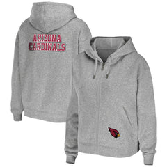 Arizona Cardinals WEAR by Erin Andrews Women's Team Full-Zip Hoodie - Heathered Gray - NFL