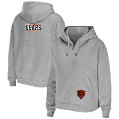 Chicago Bears WEAR by Erin Andrews Women's Team Full-Zip Hoodie - Heathered Gray - NFL