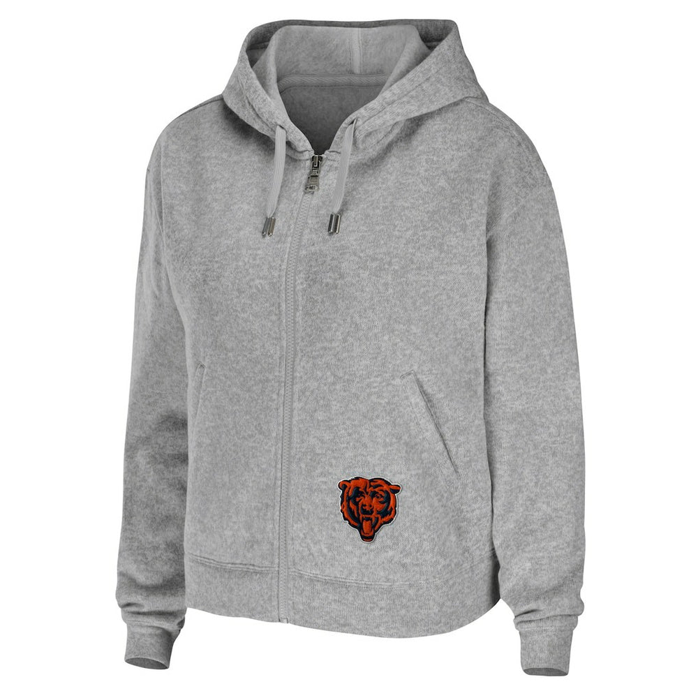 Chicago Bears WEAR by Erin Andrews Women's Team Full-Zip Hoodie - Heathered Gray - NFL