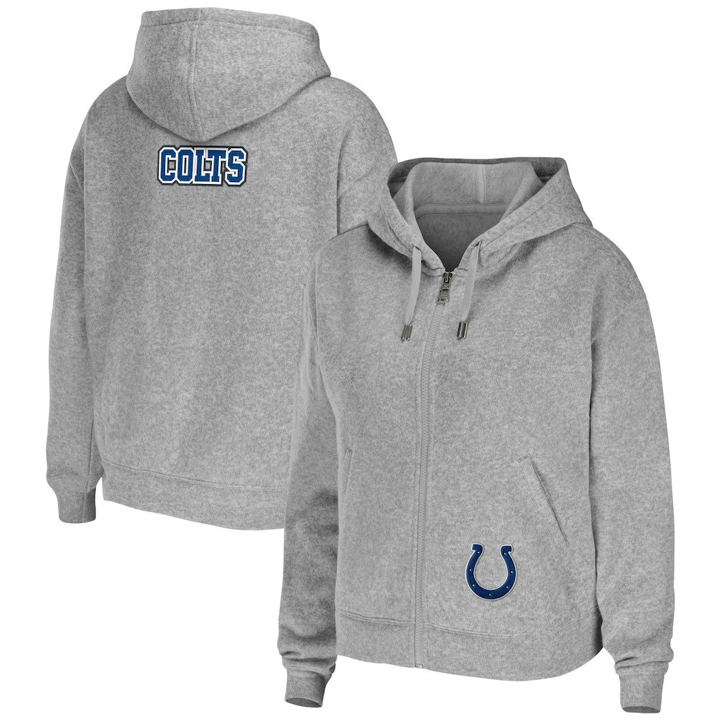 Indianapolis Colts WEAR by Erin Andrews Women's Team Full-Zip Hoodie - Heathered Gray - NFL