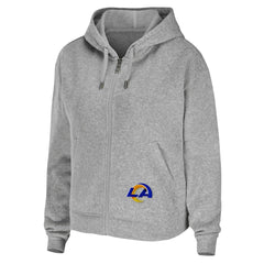 Los Angeles Rams WEAR by Erin Andrews Women's Team Full-Zip Hoodie - Heathered Gray - NFL
