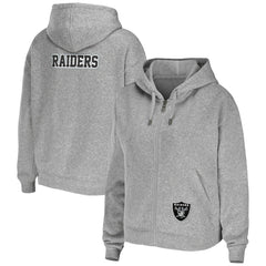 Las Vegas Raiders WEAR by Erin Andrews Women's Team Full-Zip Hoodie - Heathered Gray - NFL