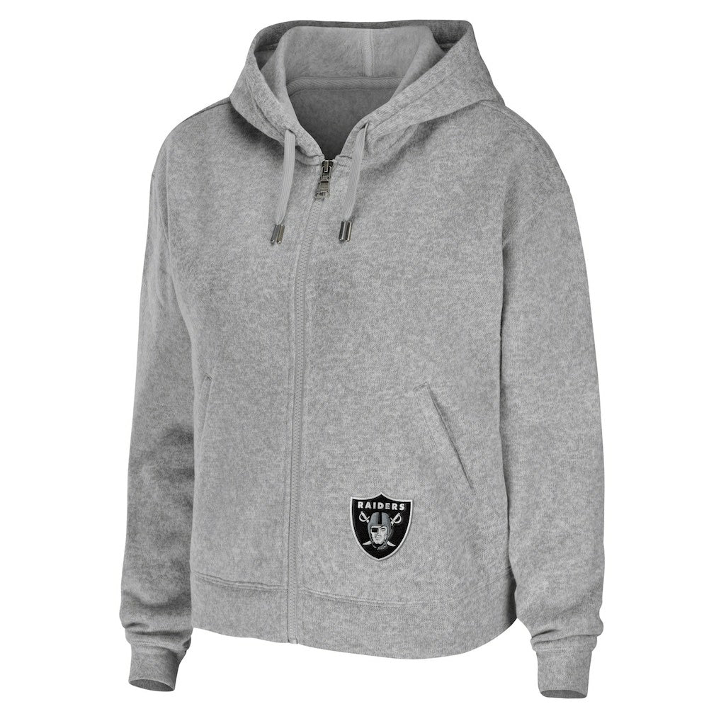 Las Vegas Raiders WEAR by Erin Andrews Women's Team Full-Zip Hoodie - Heathered Gray - NFL