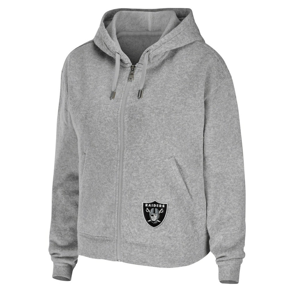 Las Vegas Raiders WEAR by Erin Andrews Women's Team Full-Zip Hoodie - Heathered Gray - NFL