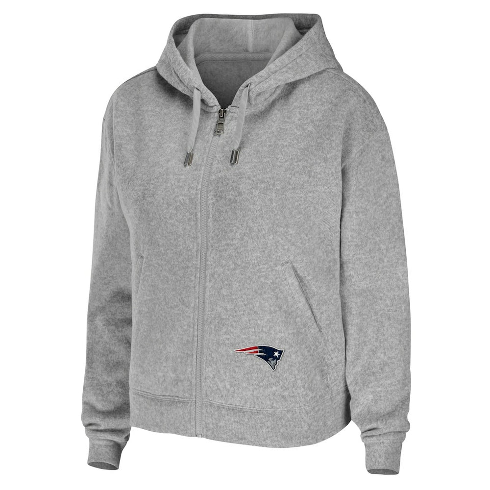 New England Patriots WEAR by Erin Andrews Women's Team Full-Zip Hoodie - Heathered Gray - NFL