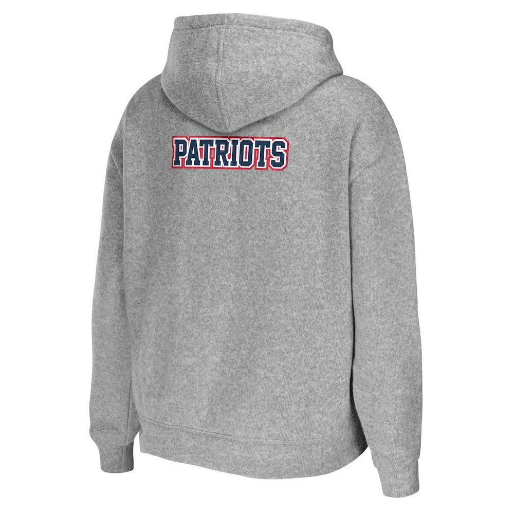 New England Patriots WEAR by Erin Andrews Women's Team Full-Zip Hoodie - Heathered Gray - NFL