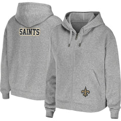 New Orleans Saints WEAR by Erin Andrews Women's Team Full-Zip Hoodie - Heathered Gray - NFL