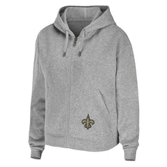 New Orleans Saints WEAR by Erin Andrews Women's Team Full-Zip Hoodie - Heathered Gray - NFL