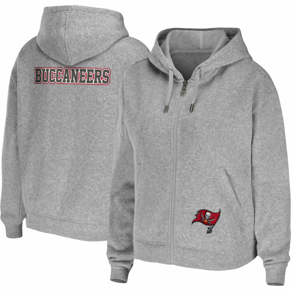 Tampa Bay Buccaneers WEAR by Erin Andrews Women's Team Full-Zip Hoodie - Heathered Gray - NFL