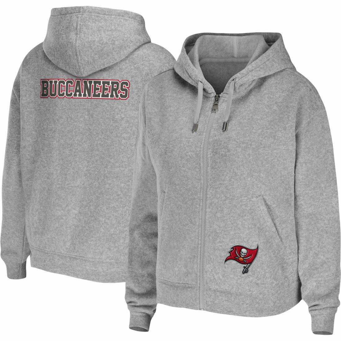 Tampa Bay Buccaneers WEAR by Erin Andrews Women's Team Full-Zip Hoodie - Heathered Gray - NFL