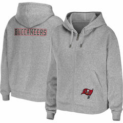 Tampa Bay Buccaneers WEAR by Erin Andrews Women's Team Full-Zip Hoodie - Heathered Gray - NFL