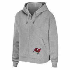Tampa Bay Buccaneers WEAR by Erin Andrews Women's Team Full-Zip Hoodie - Heathered Gray - NFL