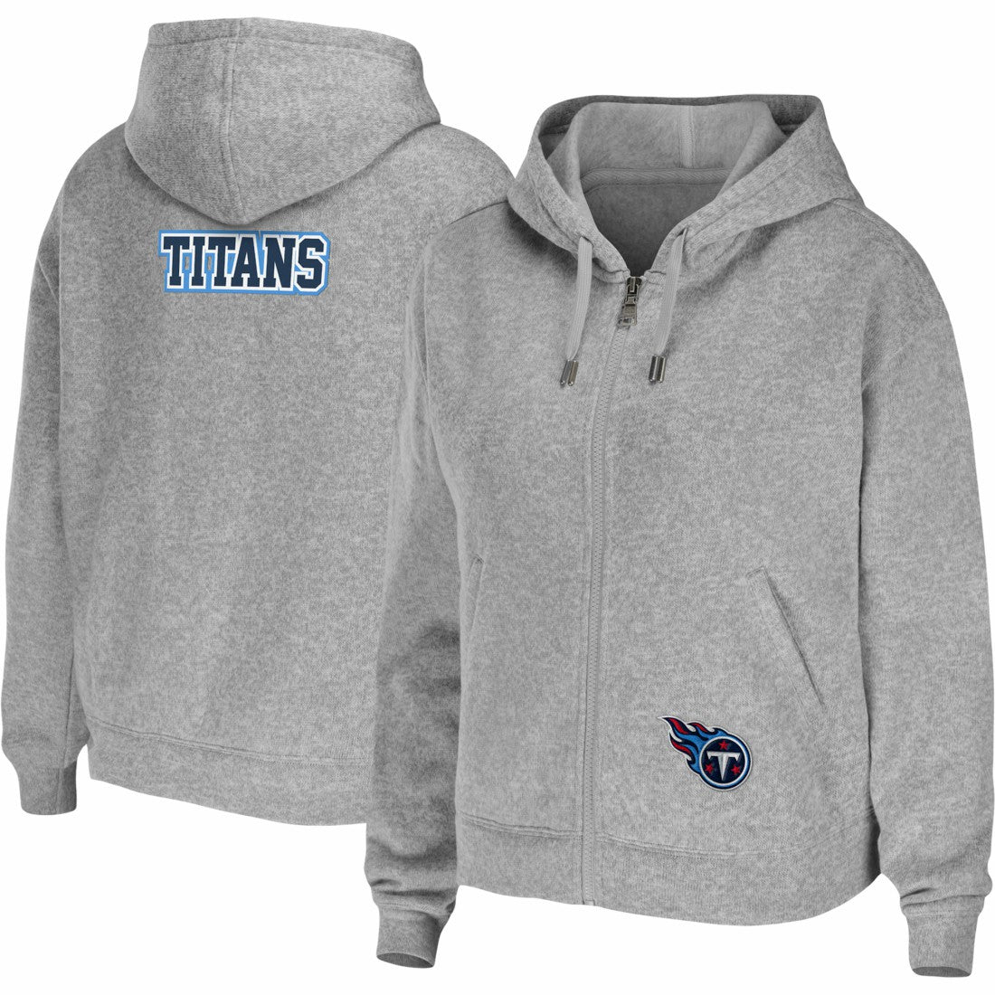 Tennessee Titans WEAR by Erin Andrews Women's Team Full-Zip Hoodie - Heathered Gray - NFL