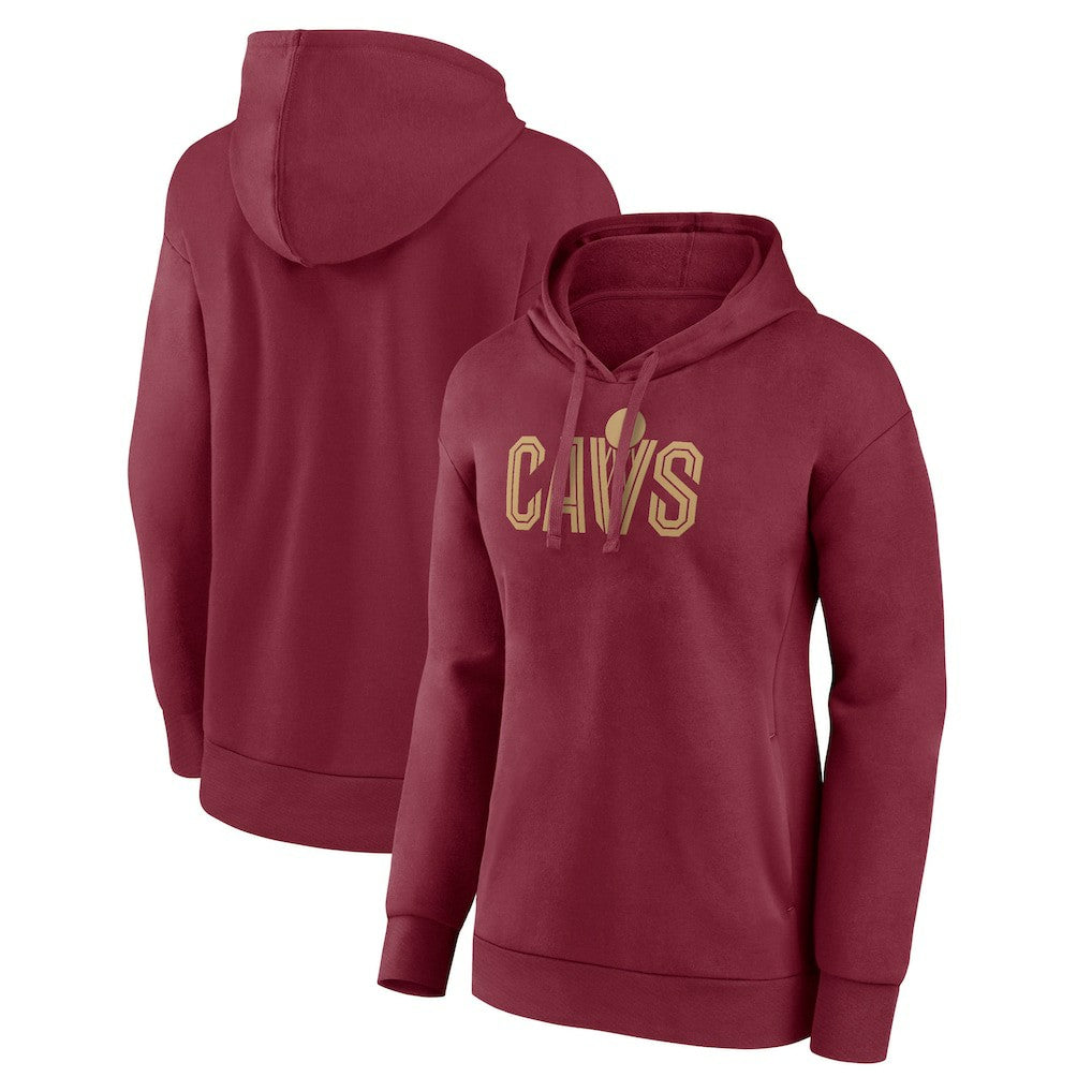 Cleveland Cavaliers Women's Wordmark Alt Pullover Hoodie Wine