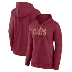 Cleveland Cavaliers Women's Wordmark Alt Pullover Hoodie Wine