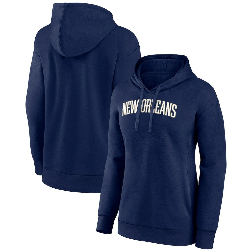 New Orleans Pelicans Women's Wordmark Alt Pullover Hoodie Navy
