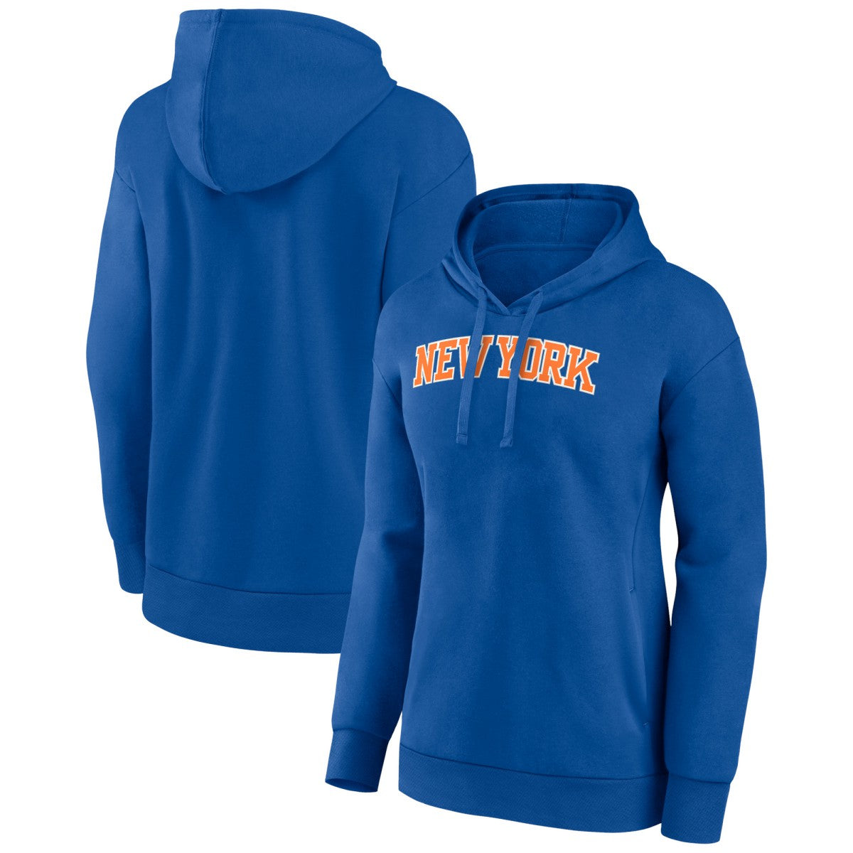 New York Knicks Women's Wordmark Alt Pullover Hoodie Royal