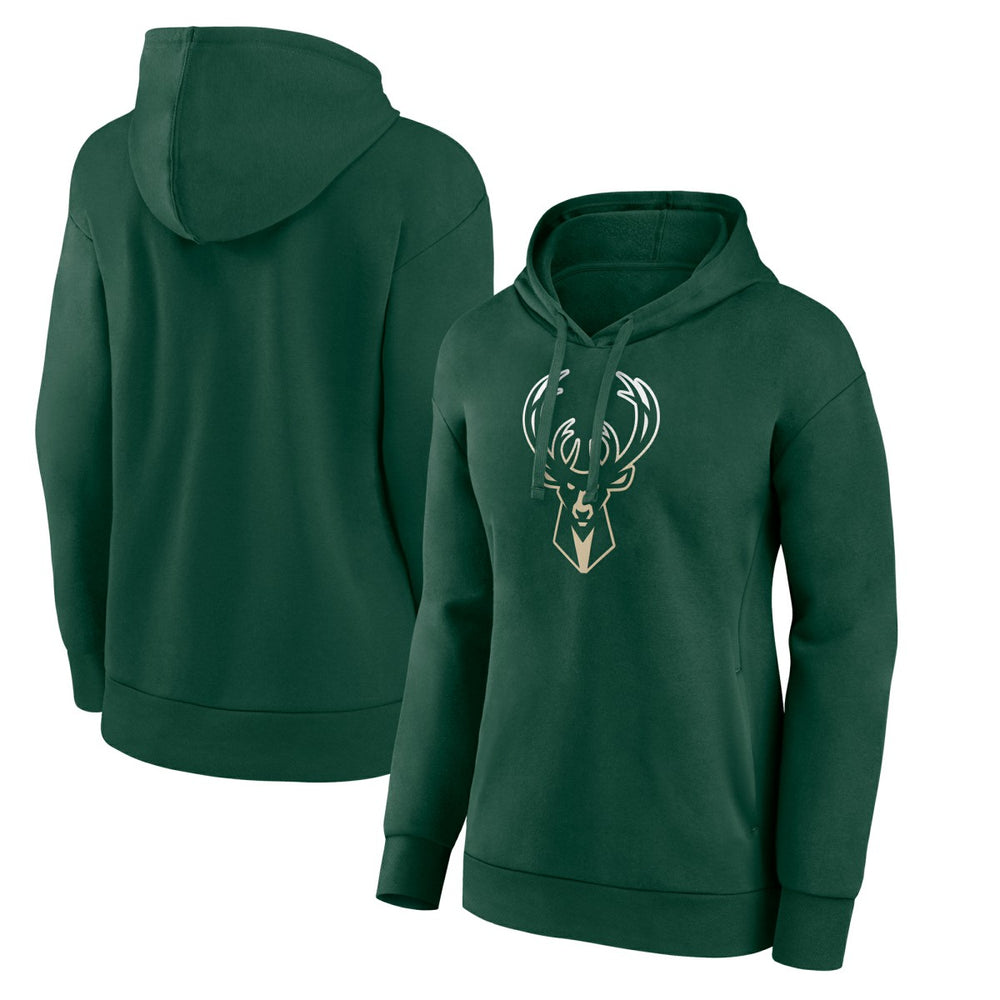 Milwaukee Bucks Women's Gradient Logo Pullover Hoodie Hunter Green