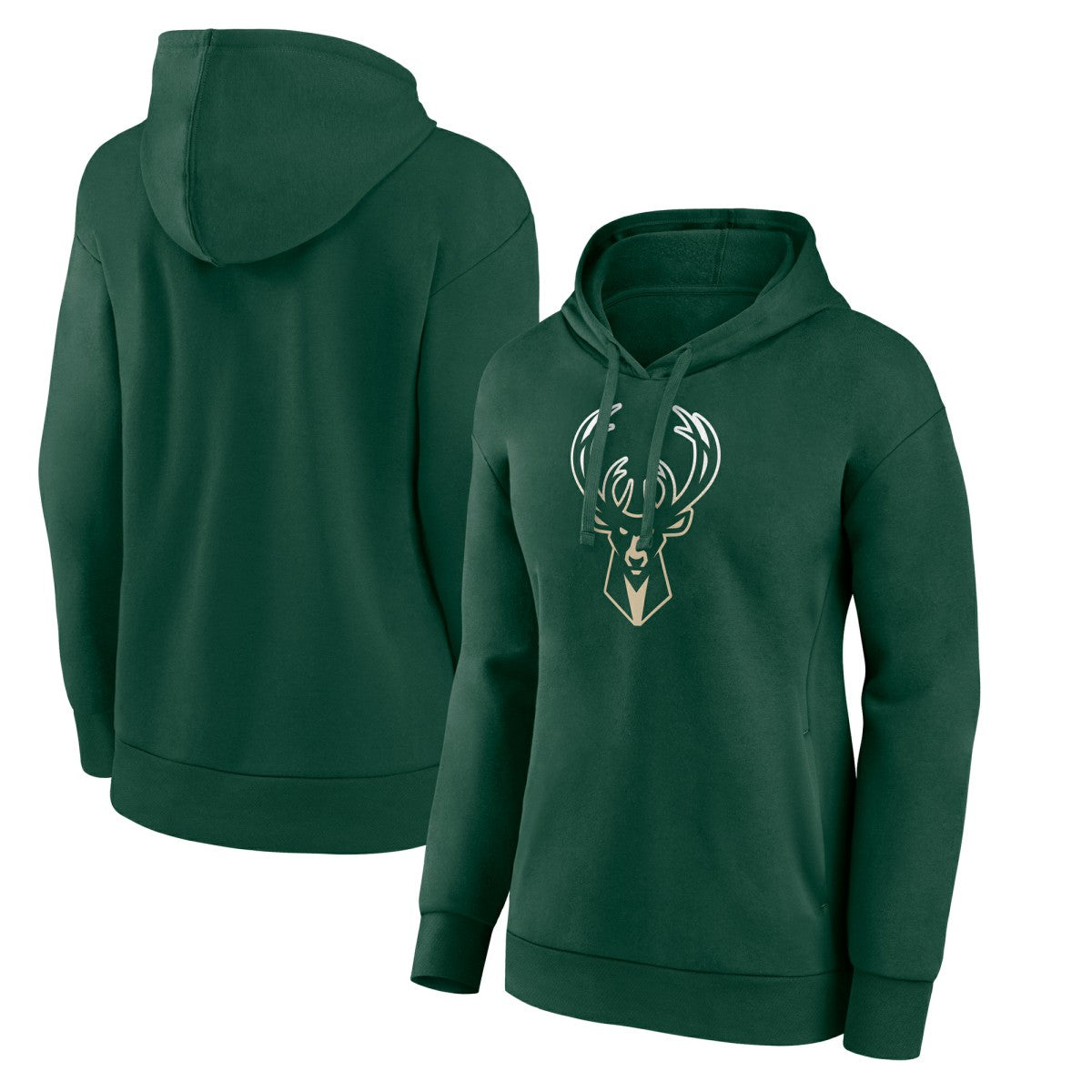 Milwaukee Bucks Women's Gradient Logo Pullover Hoodie Hunter Green