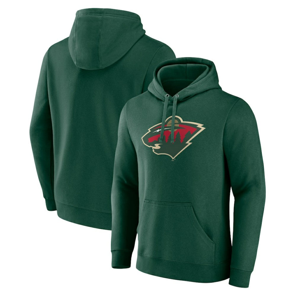 Minnesota Wild Fanatics Primary Logo Pullover Hoodie - Green | Fanatics on sale