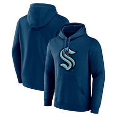 Seattle Kraken Fanatics Primary Logo Pullover Hoodie - Deep Sea Blue | Fanatics Clearance