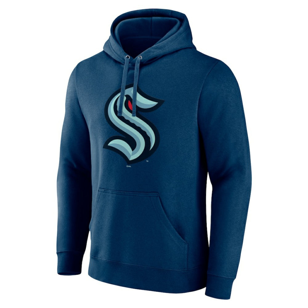Seattle Kraken Fanatics Primary Logo Pullover Hoodie - Deep Sea Blue | Fanatics Clearance