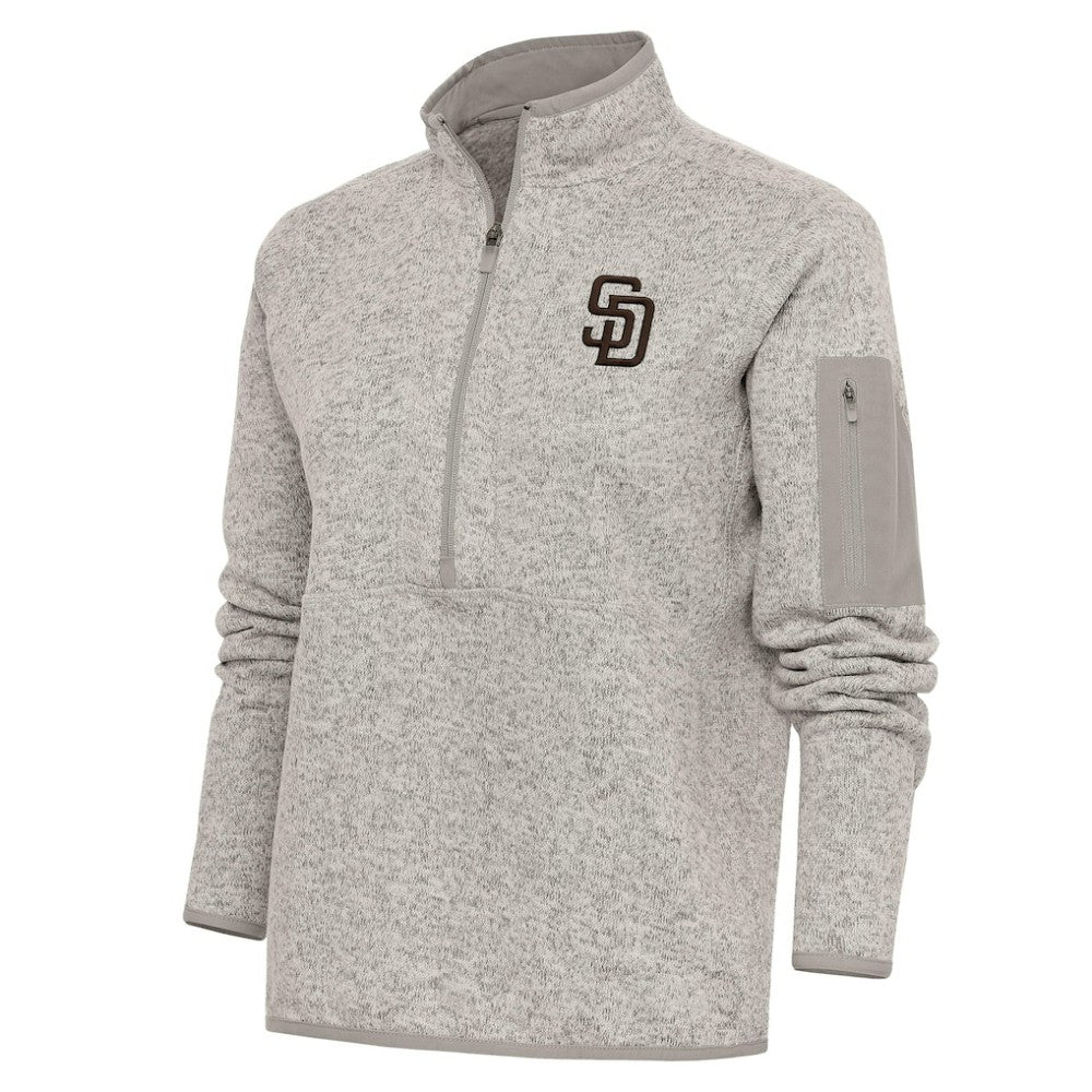 San Diego Padres Antigua Women's Logo Fortune Quarter-Zip Pullover Jacket for sale