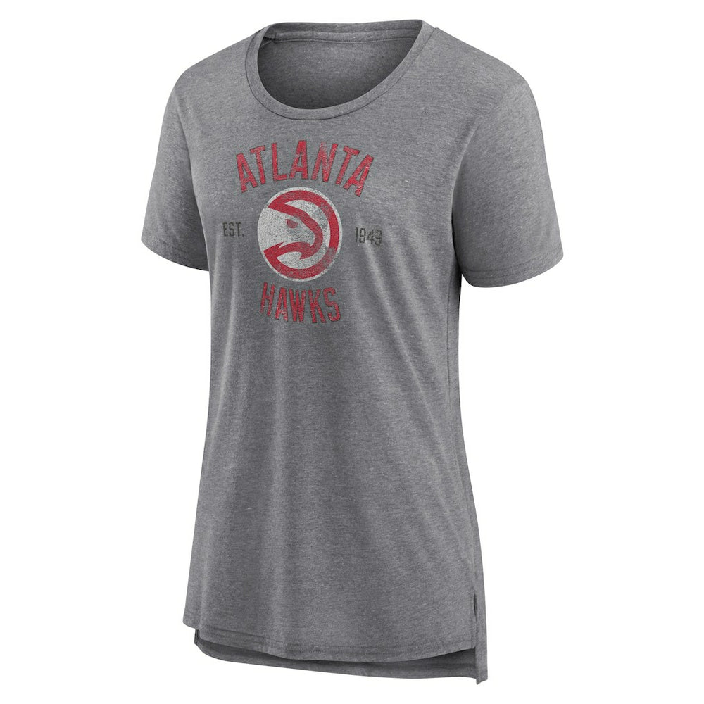 Atlanta Hawks Women's Heritage Tri-Blend T-Shirt Heather Gray