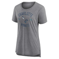 Charlotte Hornets Women's Heritage Tri-Blend T-Shirt Heather Gray