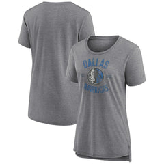 Dallas Mavericks Women's Heritage Tri-Blend T-Shirt Heather Gray