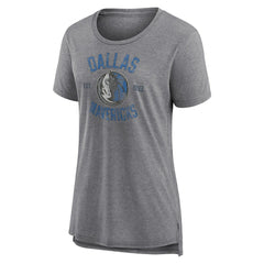Dallas Mavericks Women's Heritage Tri-Blend T-Shirt Heather Gray