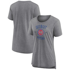 Detroit Pistons Women's Heritage Tri-Blend T-Shirt Heather Gray