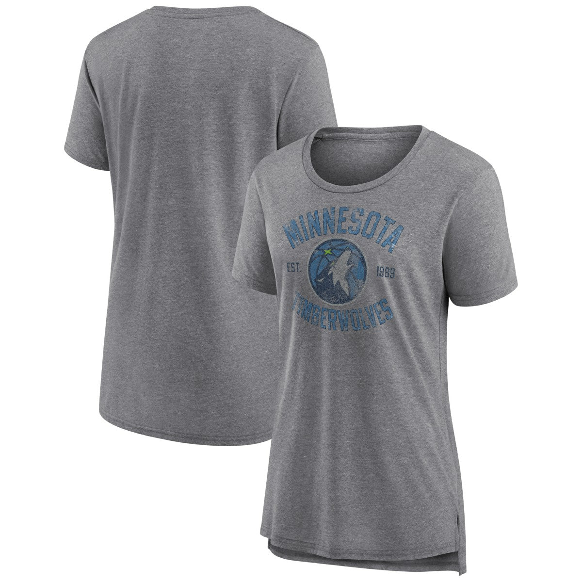 Minnesota Timberwolves Women's Heritage Tri-Blend T-Shirt Heather Gray