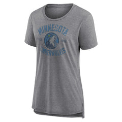 Minnesota Timberwolves Women's Heritage Tri-Blend T-Shirt Heather Gray