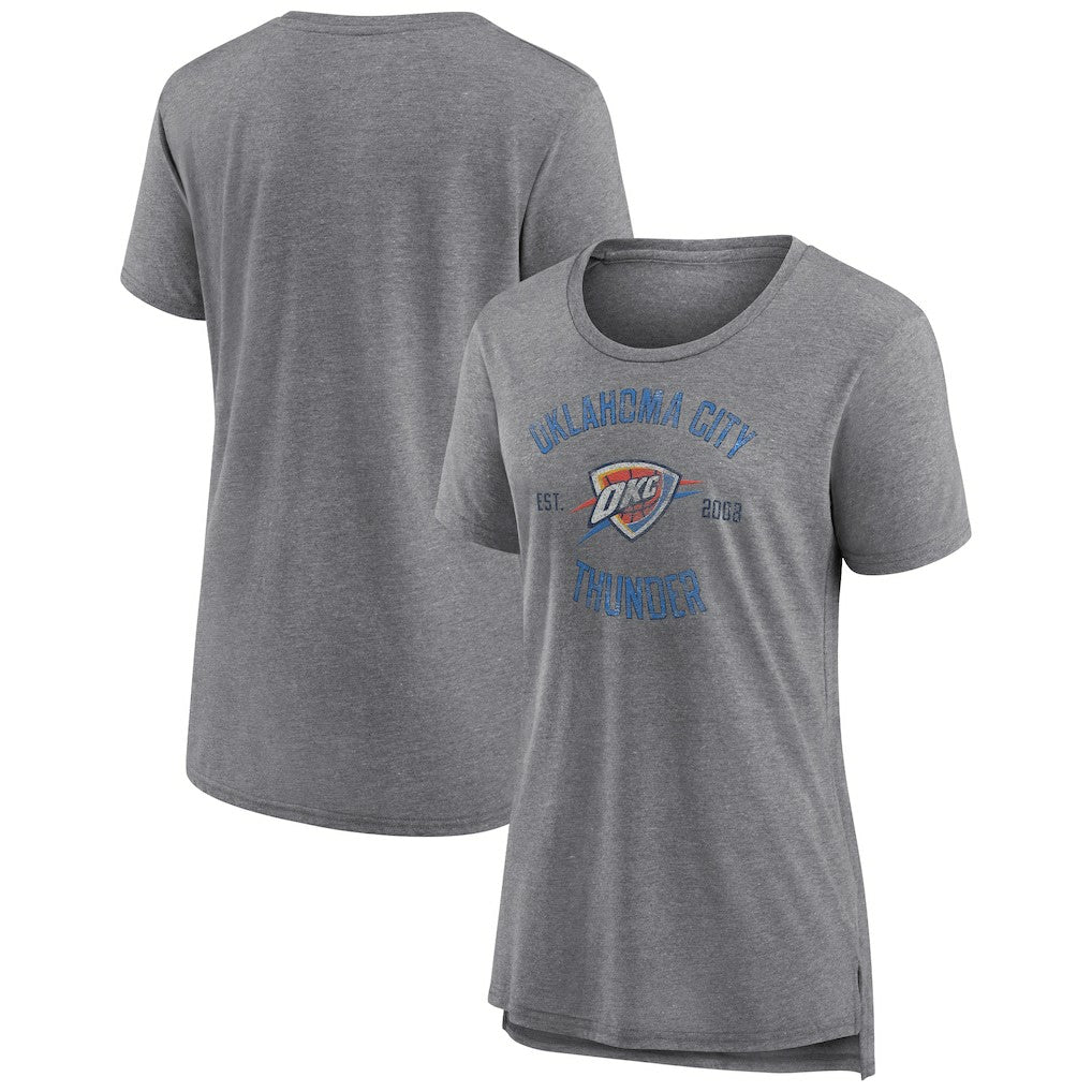 Oklahoma City Thunder Women's Heritage Tri-Blend T-Shirt Heather Gray
