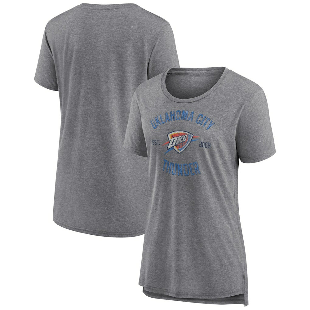 Oklahoma City Thunder Women's Heritage Tri-Blend T-Shirt Heather Gray