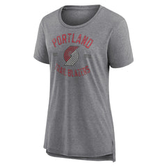 Portland Trail Blazers Women's Heritage Tri-Blend T-Shirt Heather Gray