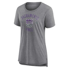 Sacramento Kings Women's Heritage Tri-Blend T-Shirt Heather Gray